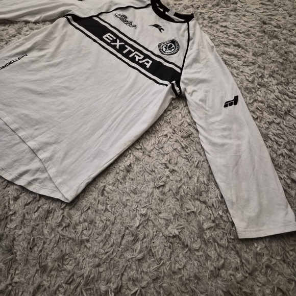 ☆5/$15☆H&M Divided “EXTRA” Racing Long Sleeve Shirt | White & Black | XS - Picture 4 of 16